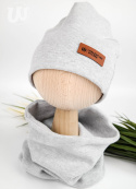 Czapka beanie z prążka z kominem - różne kolory