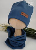 Czapka beanie z prążka z kominem - różne kolory