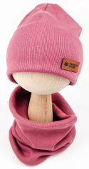 Czapka beanie z prążka z kominem - różne kolory