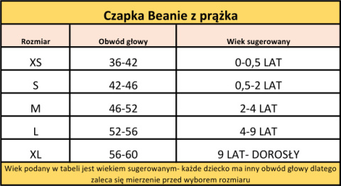 Czapka z kominem: dzianina prążkowana w kwiaty