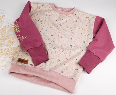 Bluza dwukolorowa w kwiaty Bluza dwukolorowa w kwiaty