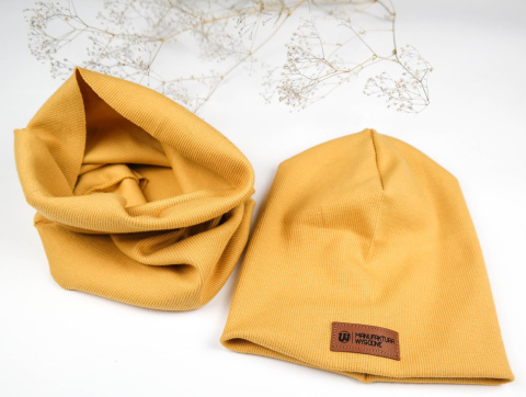 Czapka beanie pojedyncza z kominem - różne kolory