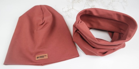Zestaw: czapka "beanie" z kominem - różne kolory