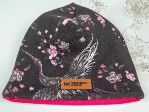 Zestaw zimowy Żurawie- czapka z kominem/chustą