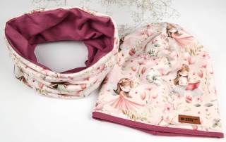 Jednorożce i wróżki- czapka z kominem lub chustą