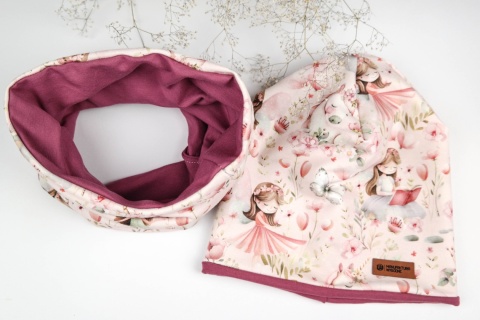 Jednorożce i wróżki- czapka z kominem lub chustą